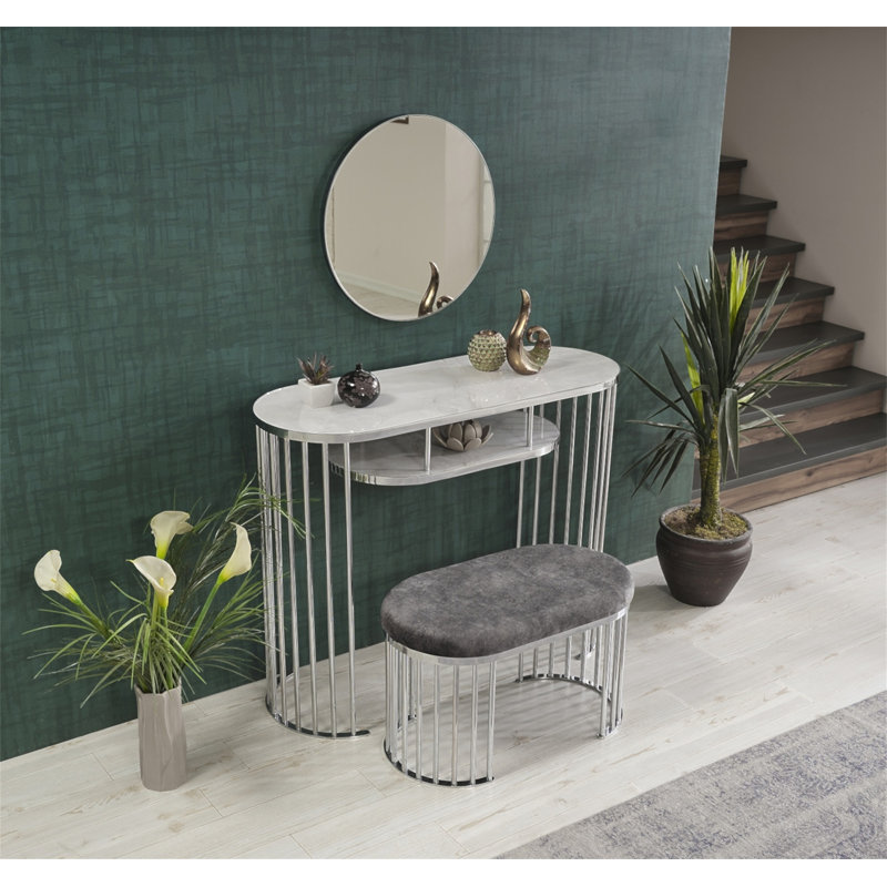 Repose-pieds Garry Chrome, Gris
