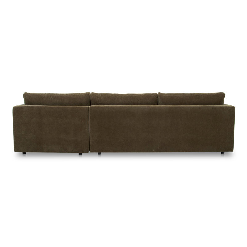 Bryn Upholstered Sectional, Right Hand Facing, Moss Olive Green Performance Chenille