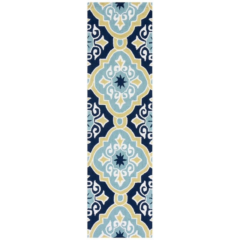 Daina Hand Hooked Performance Geometric Rug, Runner 2'3" x 8'
