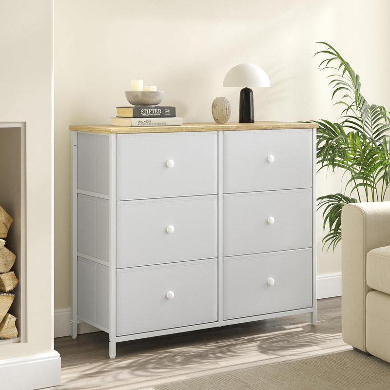 Odeza 80cm W 6 - Drawer Chest of Drawers, White