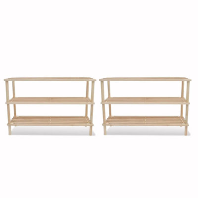 12 - Pair Solid Wood Flip Down Shoe Storage