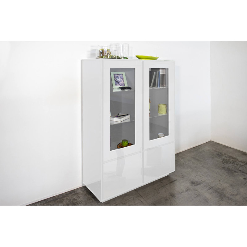 Aylssa Rectangle Accent Cabinet, Glossy White