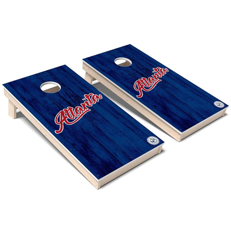 Atlanta Solid Baseball All-Weather Composite Cornhole Board Set, NO Accessories