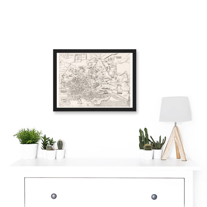 Map Ligorio 16th Century Ancient Rome Roman City Plan - Single Picture Frame Print