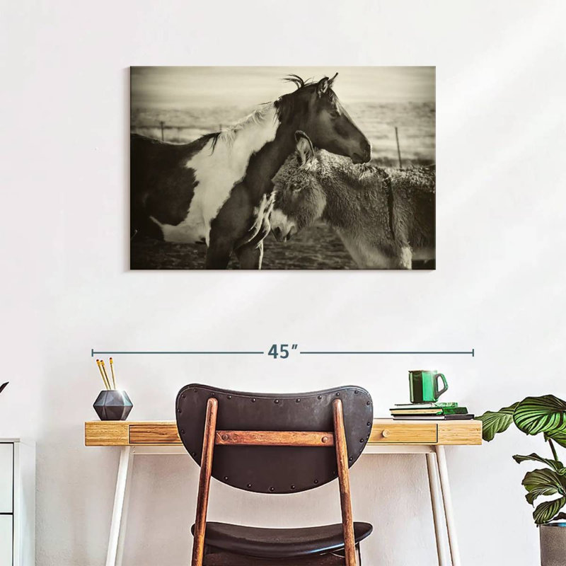 Kissing Horses I, H 24 po x l 36 po
