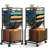 8-Tier Rolling File Cart with Hanging File Folders & 2-Sided Bookcase for Office/Home Organization