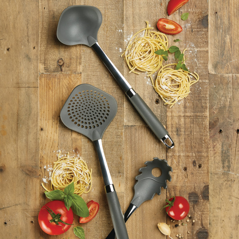 Anolon Tools and Gadgets Pasta Tool Set / Cooking Utensils, 3 Piece, Graphite