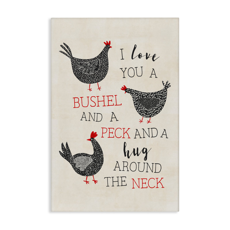 Love You A Bushel with Chickens Canvas, conception de JJ Design House LLC, H 45 po x l 30 po