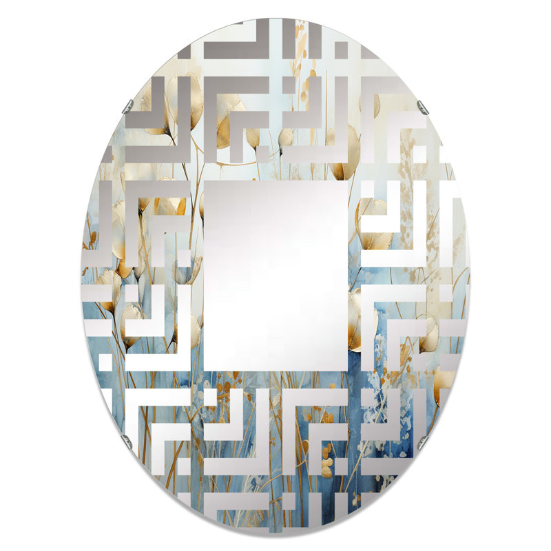 Miroir décoratif gris et doré Garden Delight I - Maze, 35,4 po x 23,6 po