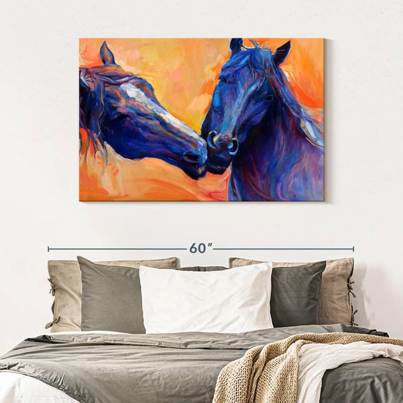 Brampt Blue Horses, 32" H x 48" W