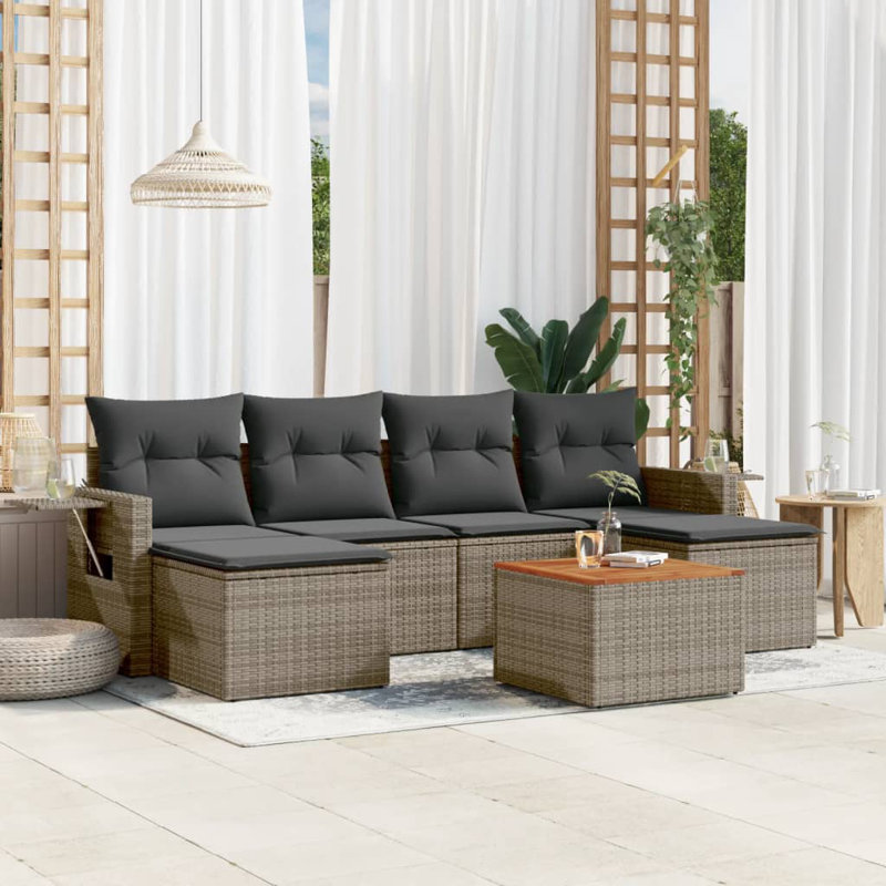  Ensemble de canapé de jardin gris