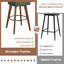 Tabourets de bar de 66 cm (26 po) de hauteur comptoir, pivotants à 360°, verts | Chaises de bar rembourrées en lin avec dossier et pieds en bois, pour îlot de cuisine-1338351924