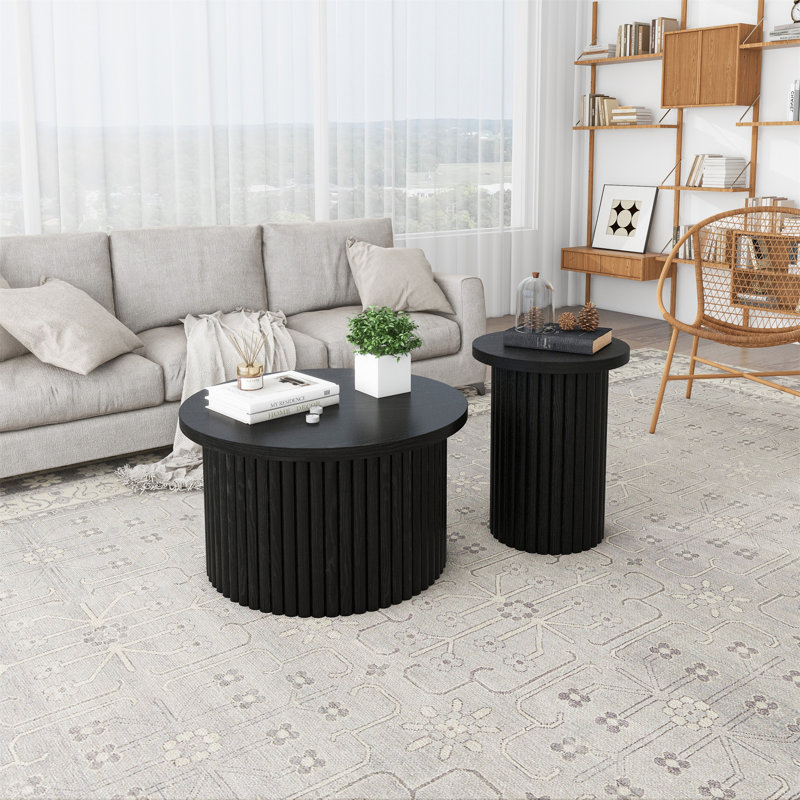 Ensemble de 2 tables basses, Noir