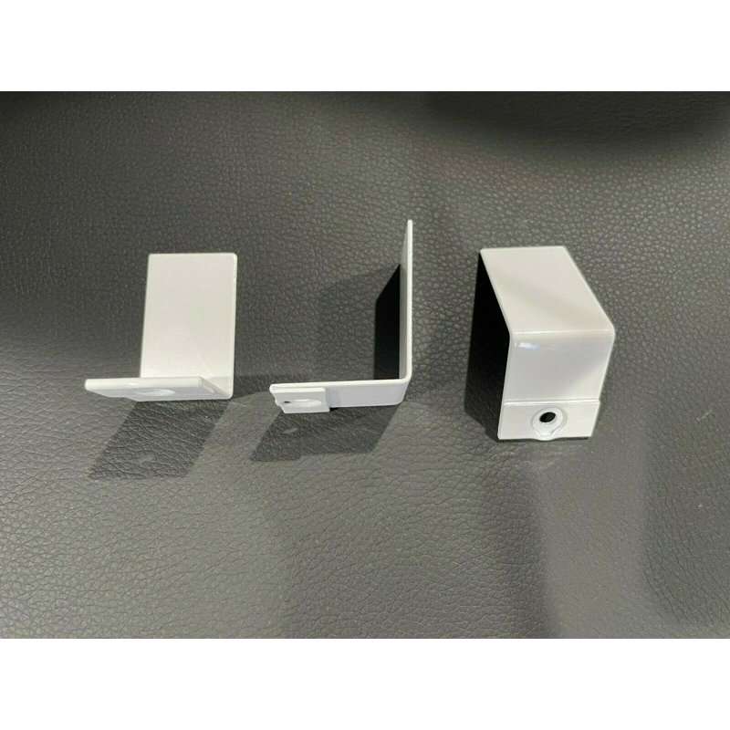 White Galvanized Steel Slip-On Baseboard Heater Wall Bracket