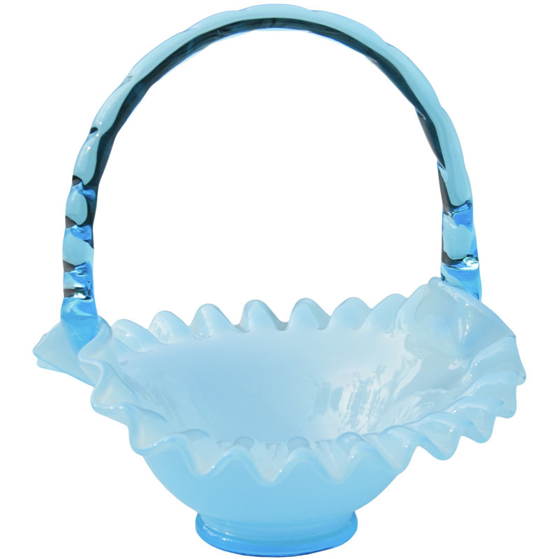 Panier à volants en verre soufflé à la main Mid Mid Century Century