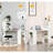Ternes 47" Writing Table with Bookshelf, Desk with 6-Tier Storage Shelves-942987810