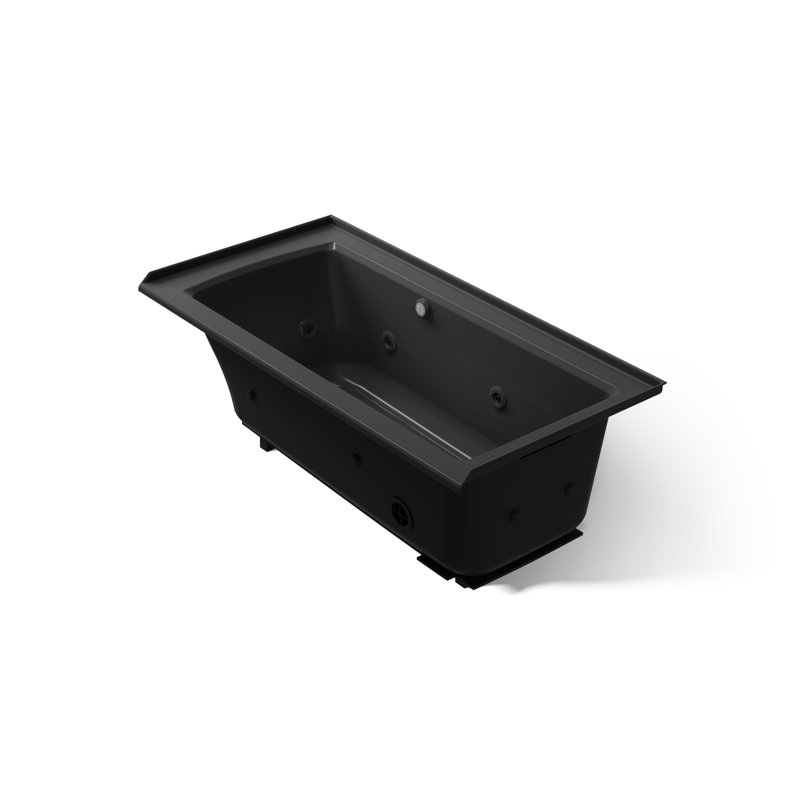 Baignoire tourbillon en alcôve Archer de 60 po x 30 po avec surface chauffée et drain droit