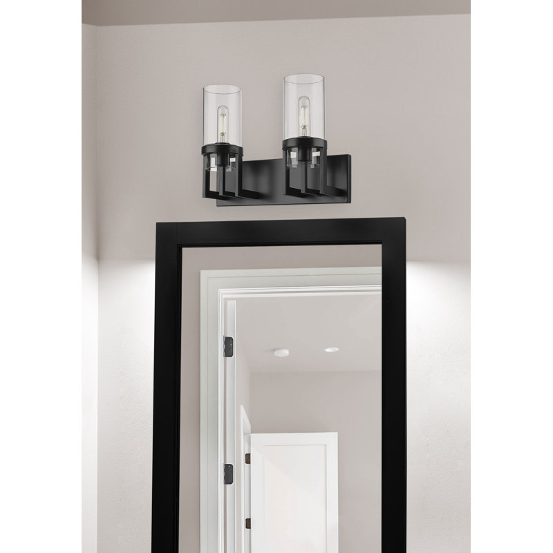 Éclairage pour meuble-lavabo mural 8 po Utopia, Blanc, Noir mat