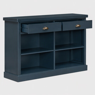 Console Table with 2 Drawers and Open Storage Shelves, Entryway Table