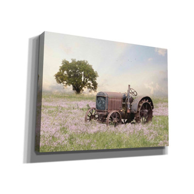'Tractor at Sunset' by Lori Deiter, Canvas Wall Art