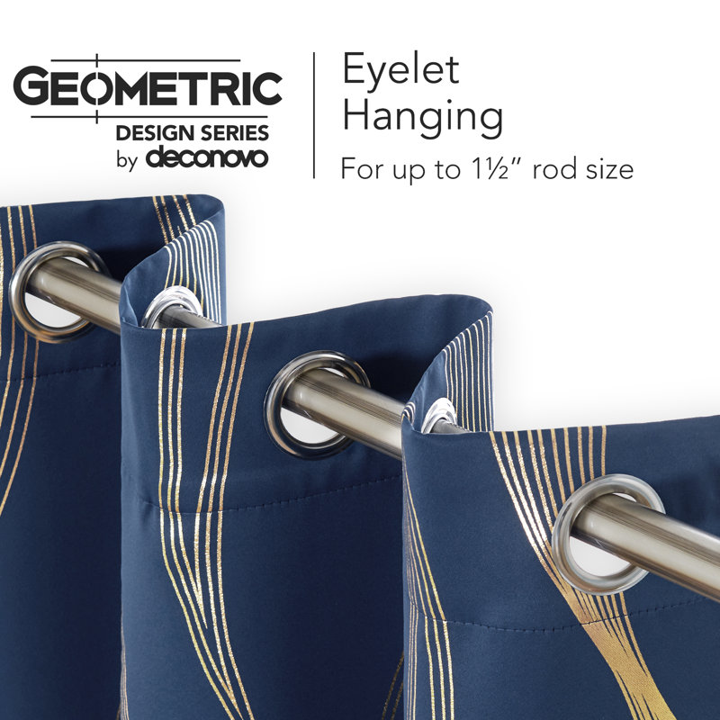 Maisonet Blackout Curtain Pair, Navy Blue, 117cm Width x 183cm Drop