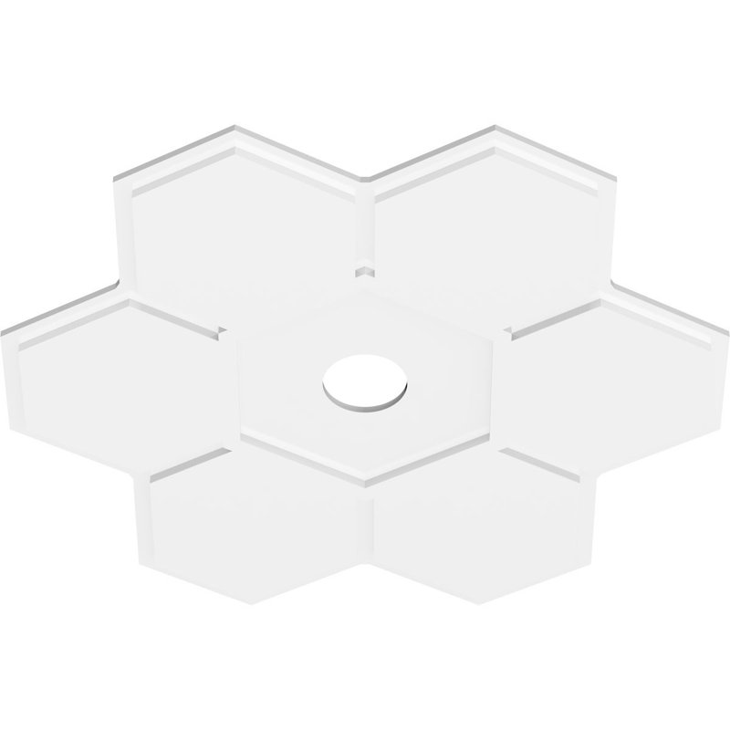 Médaillon de plafond contemporain en PVC de qualité architecturale 18 po x P 1 po x P 6 1/4 po x P 1 po