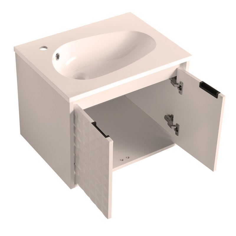Meuble-lavabo mural 24 po avec porte et encastré pour petite salle de bain 24 po
