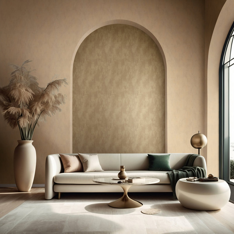 Terra Collection Textured Plaster Wallpaper Roll, White