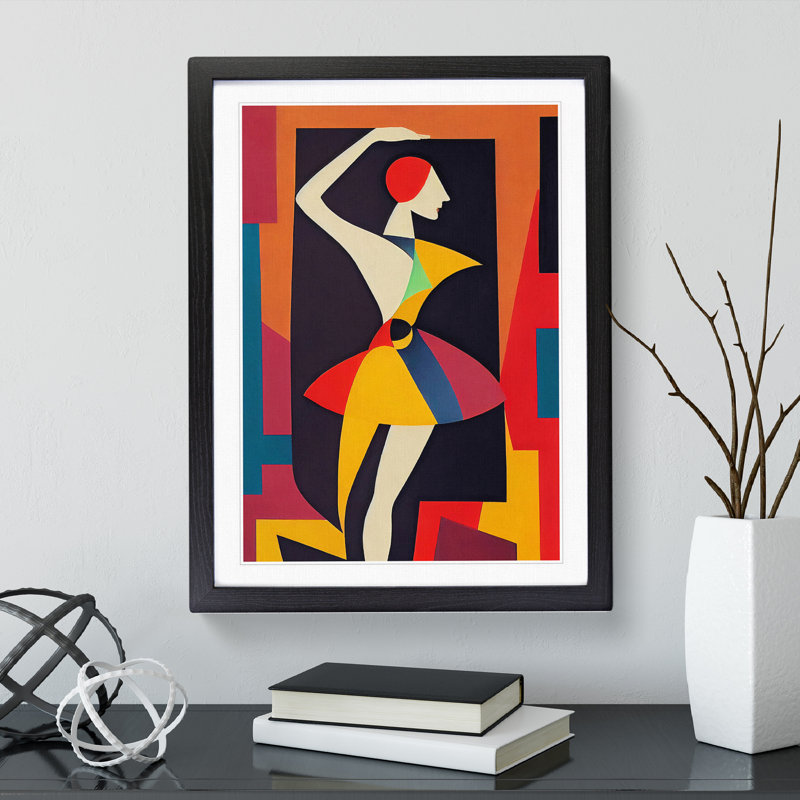 Abstract Ballerina No.3 - Single Picture Frame Print, Black, 34cm H x 25cm W x 2cm D