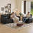 35" W Modern Faux Leather Armchair-1923115690