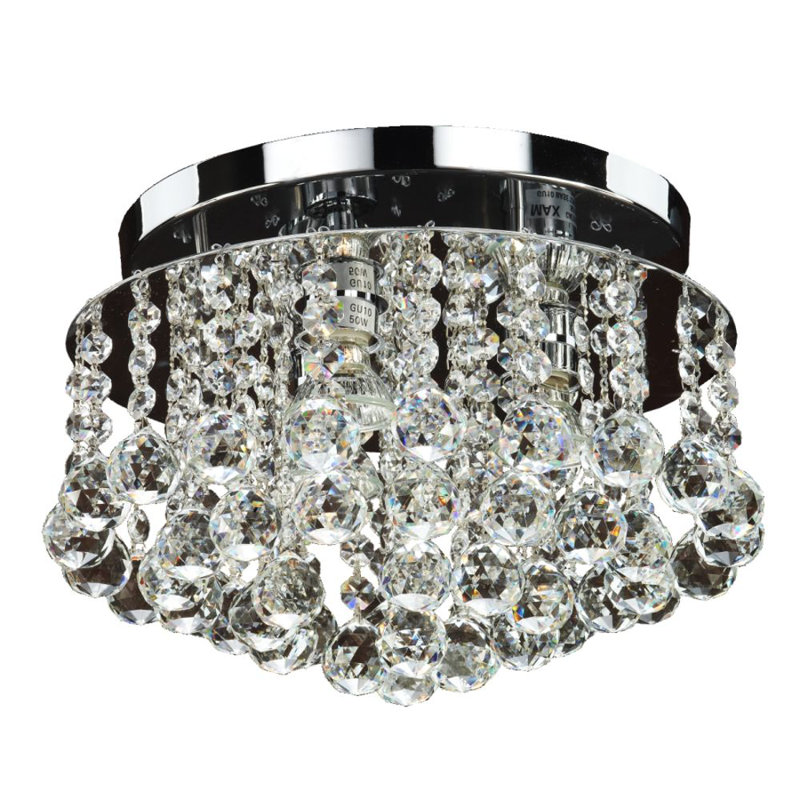 Plafonnier encastré 11,5 po Prestige 3 lumières, Cristal Signature