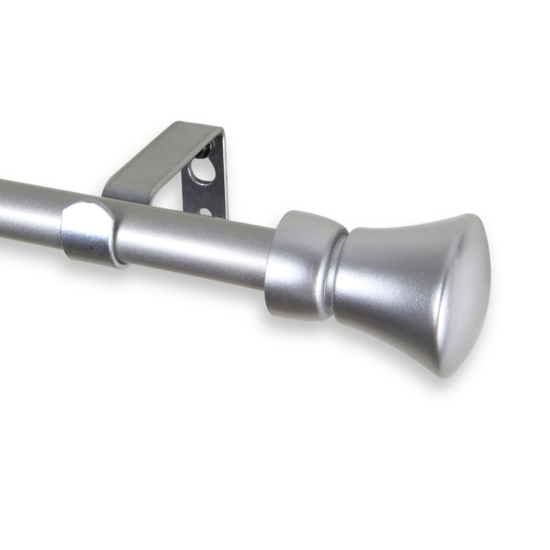 Tringle à rideaux simple Welt, De 28 po à 48 po de largeur, Nickel satiné