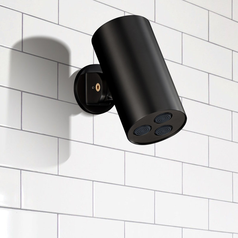 Adjustable Shower Head 1.8 GPM GPM with Self-Cleaning, Round, Matte Black, Rain