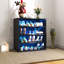 Led Shoe Storage Container - 4 Tier Stackable Wooden Box With Glass Door For Sneakers & Tempered Display-1068289080