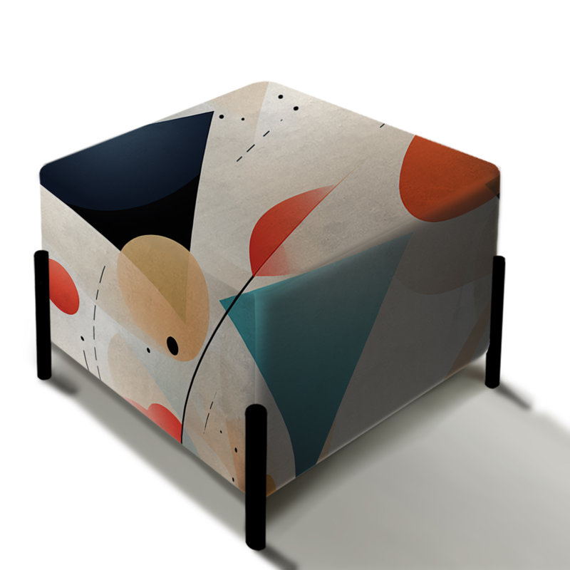 Midcentury Modern Geometrics - Repose-pieds carré Midcentury