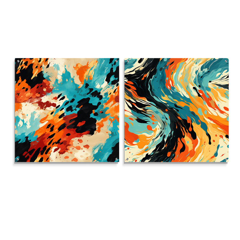 Artistic Expression Tell And Black - Animals Acrylic Wall Art Glass Set Of 2, 36" H x 73" W