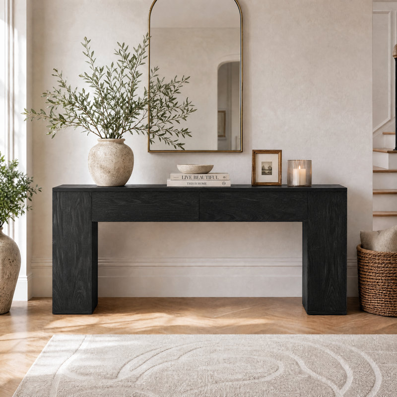Console de 78,7 pouces, noire, Noir