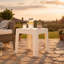Table d'appoint carrée en plastique pour terrasse - 17,75 po - Faux plateau de table blanc - ensemble de 2-1871969626