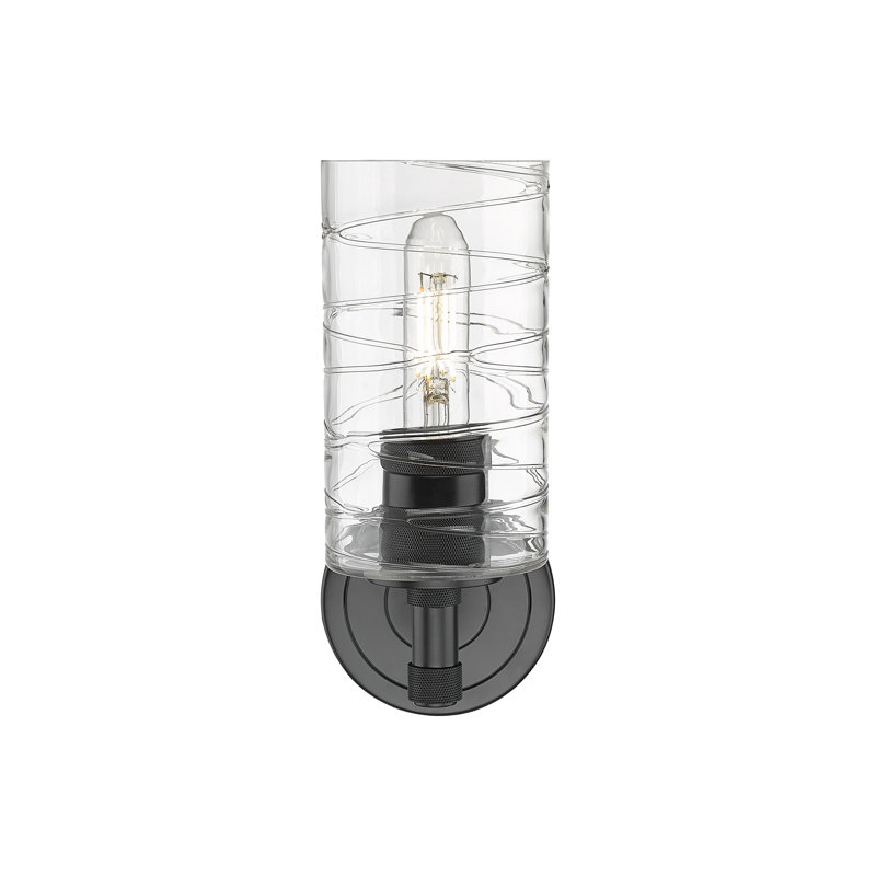 Applique murale 1 lumière Crown Point, Tourbillon déco, Noir mat, H 10,5 po x l 3,88 po x P 6,5 po