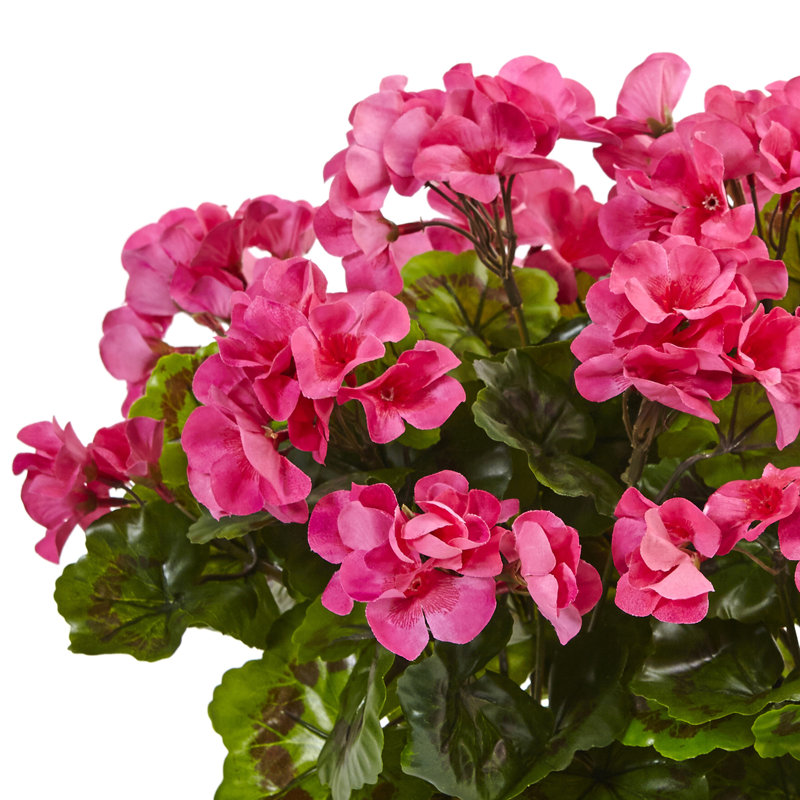 Geranium Silk Plant in Rectangular Planter, UV Resistant (Indoor/Outdoor), Beauty