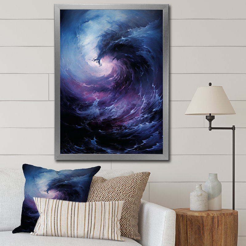 Ishaanvi - tempête tourbillonnante - impression, H 44 po x l 34 po x P 1,5 po, Cadre photo argenté