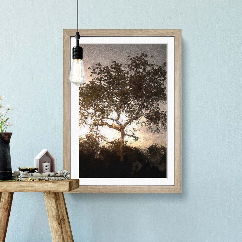 Leopard Siesta - Picture Frame Painting Print, Oak Framed, 48cm H x 36cm W x 2cm D