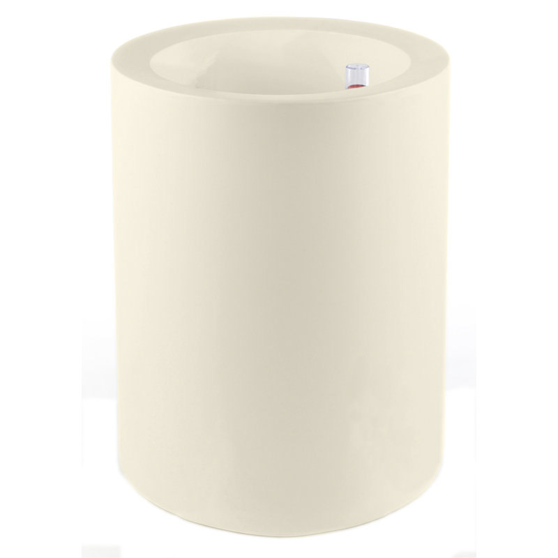 Cilindro Resin Pot Planter, Ecru, 31.5" H x 15.75" W x 15.75" D