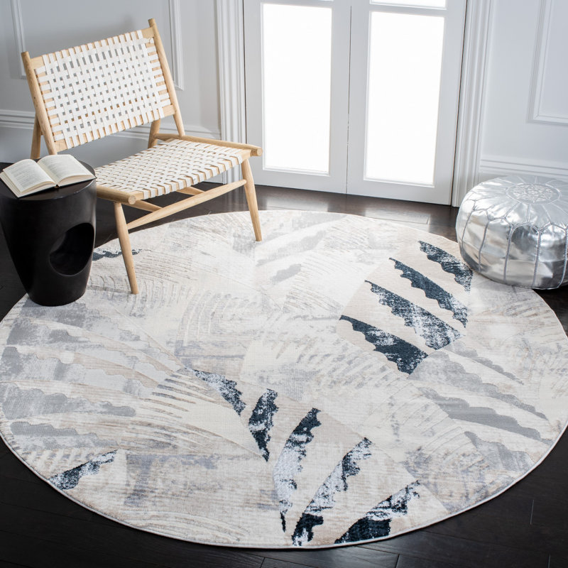 Eltingville Performance Abstract Rug, Round 6'7"
