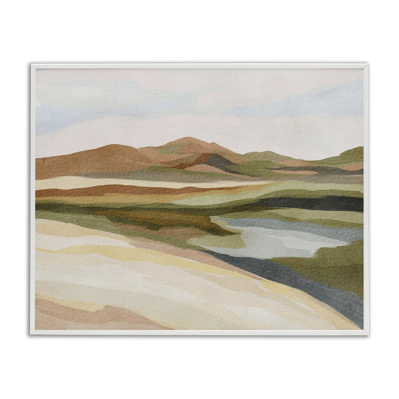 Art de giclée encadrée, décor par Nikita Jariwala, H 11 po x l 14 po, Estampe numérique encadrée blanc bord de mer