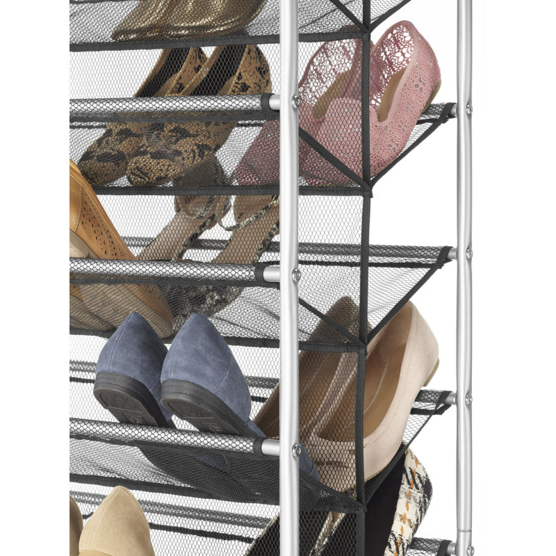 60 Pair Shoe Rack, Silver