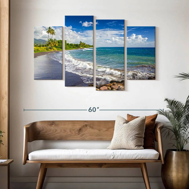 Lynelle St Kitts Black Sand Island, 32" H x 52" W