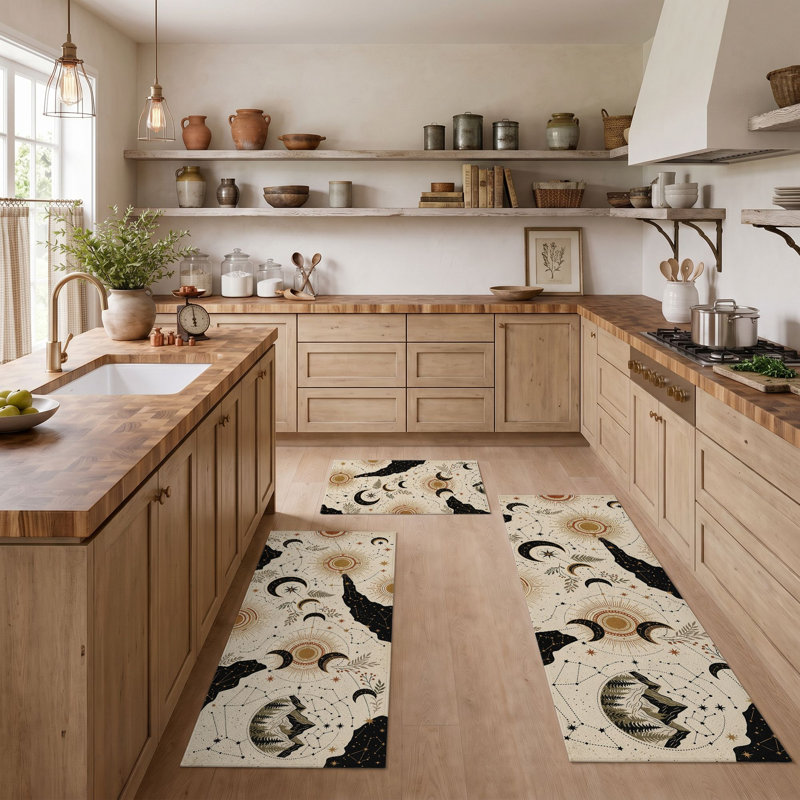 Tapis de cuisine lavables antidérapants Celestial Moon