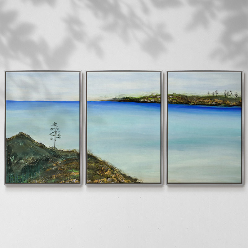 On A Clear Day, reproduction sur toile 3 pièces, H 24 po x l 48 po x P 2 po, Argent