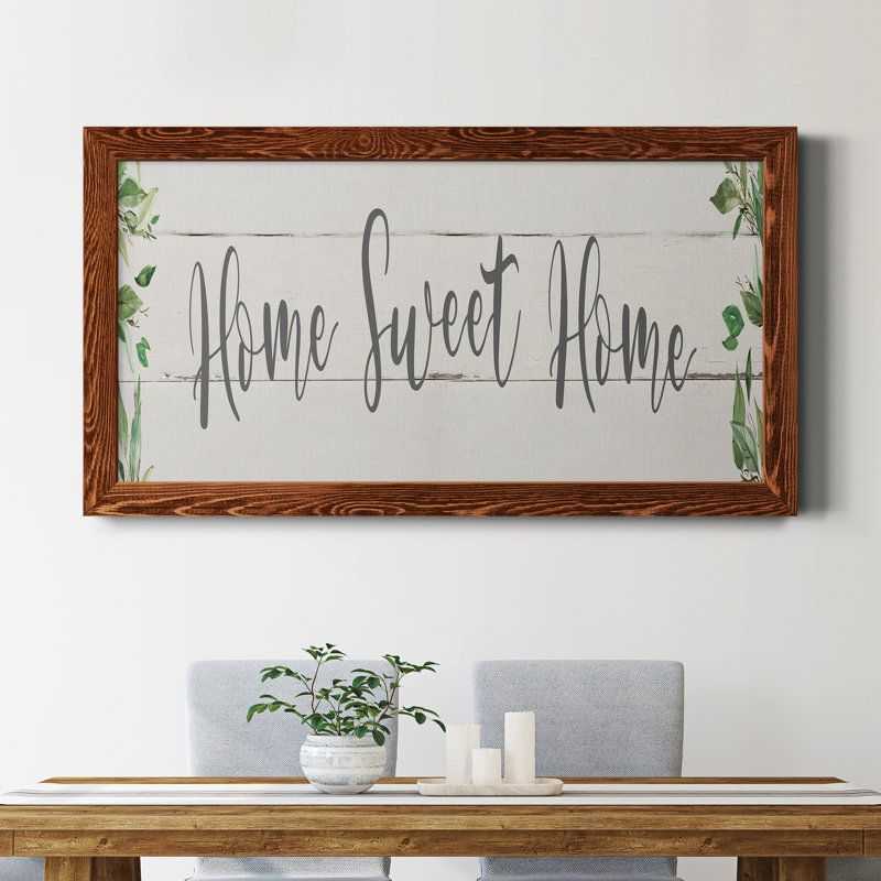 Home Sweet Home Greenery - Reproduction d'art textuel sur toile encadrée, Érable